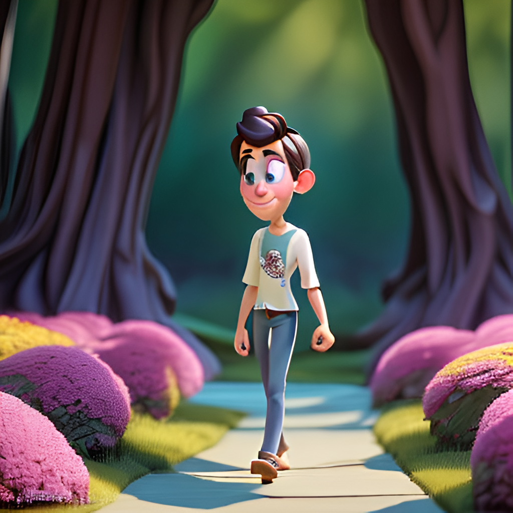 A person enjoying a peaceful morning walk in a natural setting.