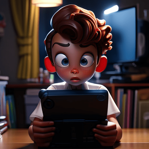 Child absorbed by a tablet, spending excessive time in front of the screen.