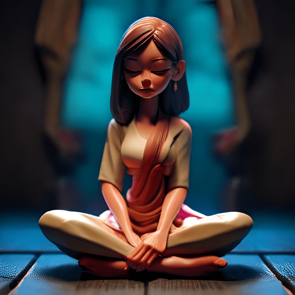 Person meditating in a tranquil environment.