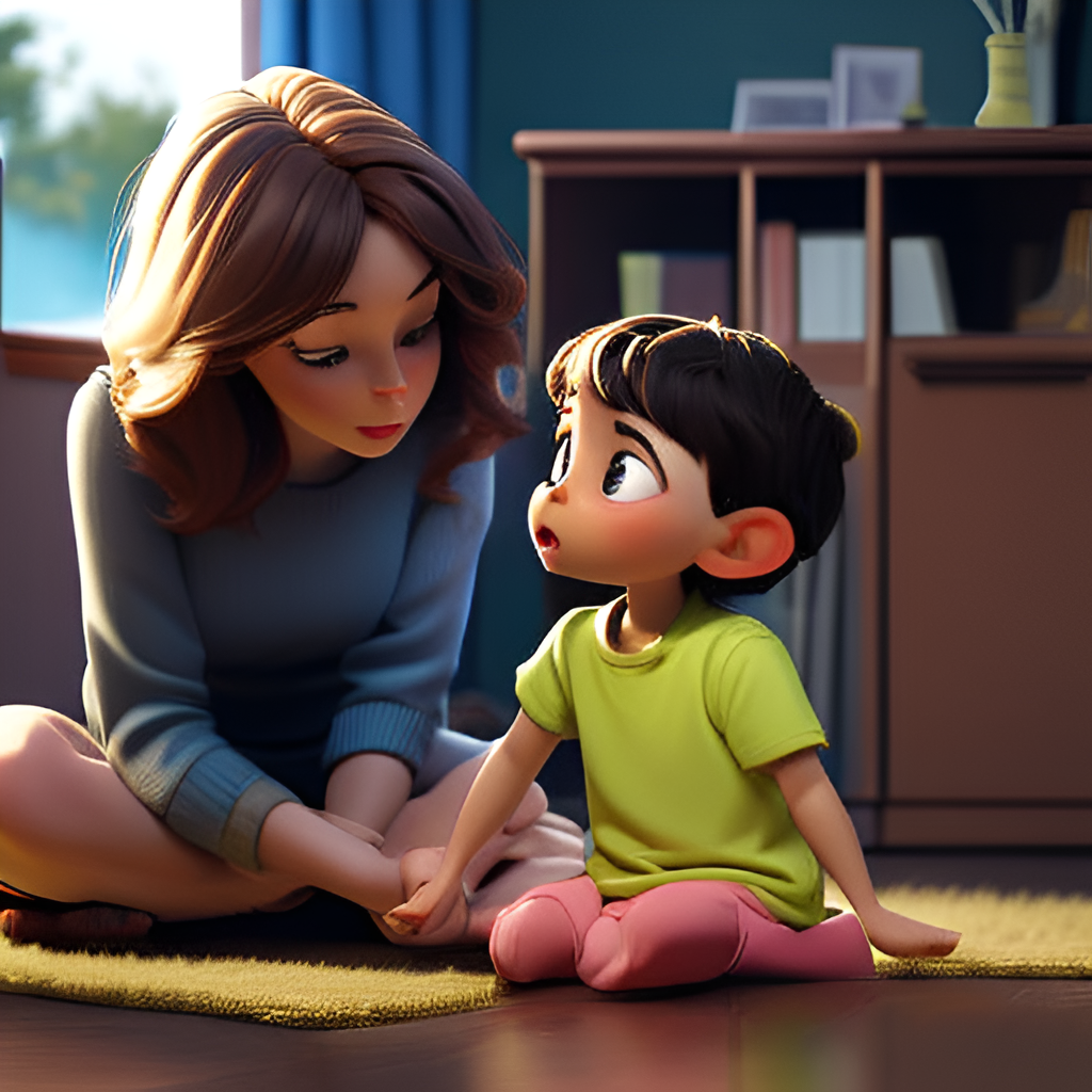 Parent and child practicing mindful discipline.